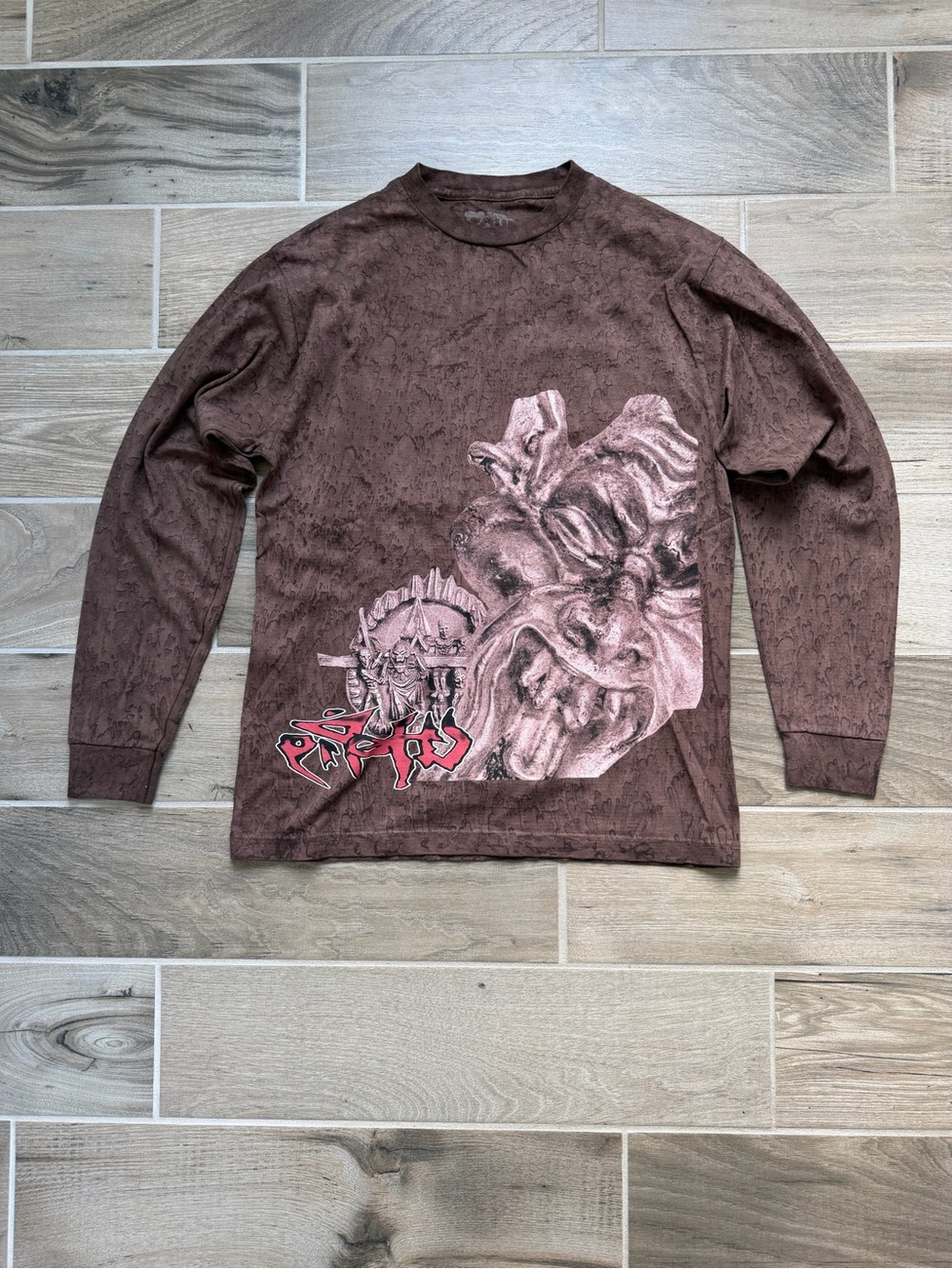 Travis Scott Utopia Tour Long Sleeve Graphic Tee Brown Medium Cactus Jack